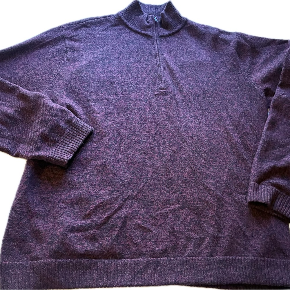 Patagonia Lambswool Quarter Zip Sweater Mens XL Burgundy